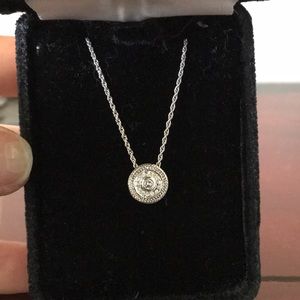 14k WHITE GOLD and Genuine Diamonds necklace